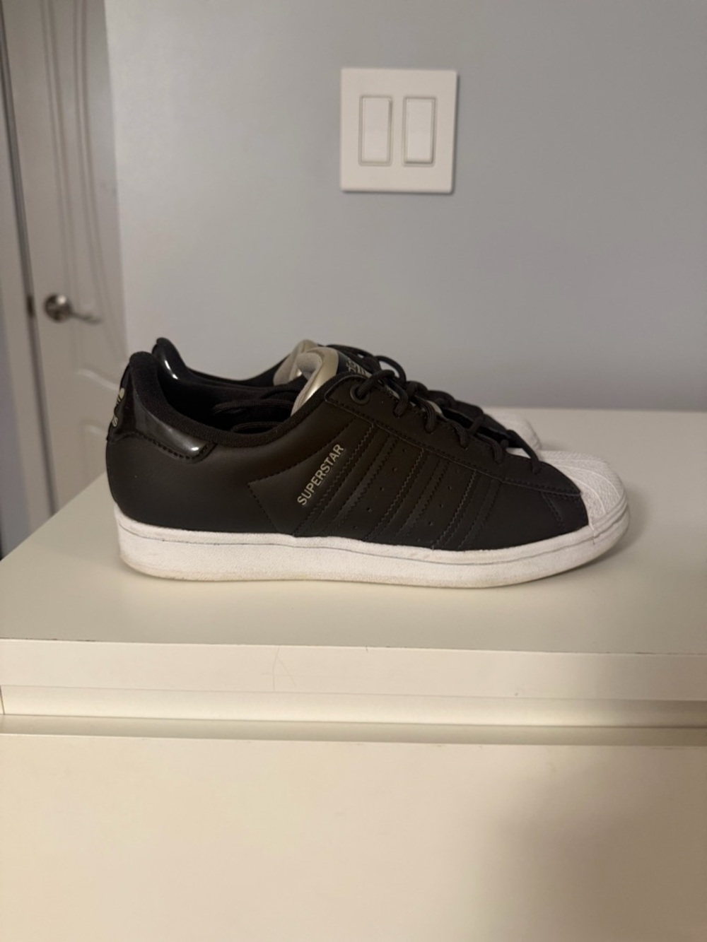 adidas Superstar Black with White Shell Toe and Sole